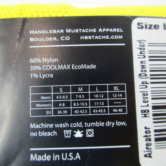 Handlebar Mustache Aireator D-Logo Double Cuff Multicolor Nylon Socks Size Large - Picture 5 of 6